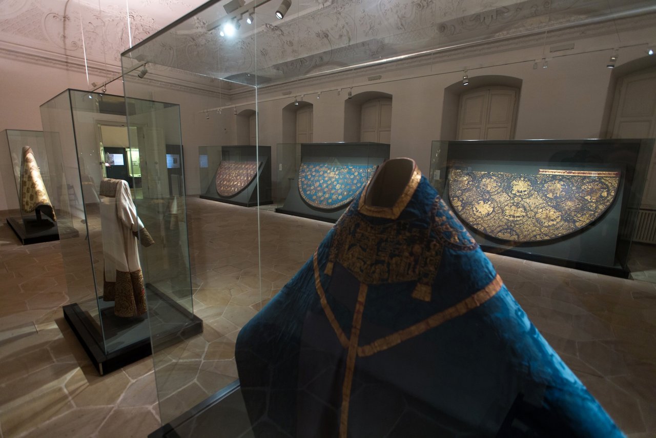 The six imperial robes are on display in Bamberg’s Diocesan Museum.
